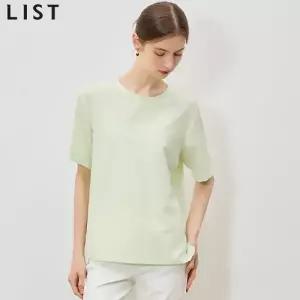[리스트(LIST)] 포레스트 쿨 레터링 라운드넥 블라우스 (택가격: 138000원)