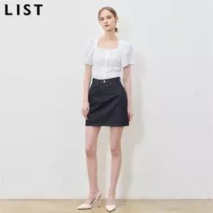 [리스트(LIST)] 탄탄한 실루엣 데님 미니 스커트 (택가격: 118000원)