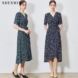 [쉬즈미스(SHESMISS)] 극강날씬핏 패턴 랩 원피스 (택가격: 228000원)