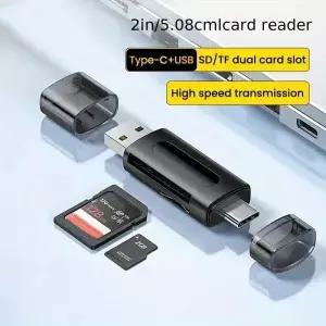 4-in-1 USB Type-C 카드 리더기 다기능 외부 저장 장치 2.0 미니 SD TF 블랙 스트레치 메모리 스틱