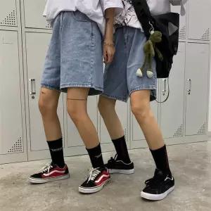 여성 베이직 통넓은 데님 밴딩 청반바지