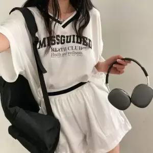 셀럽하우스 상하의 반팔 3컬러 레터링 세트 심플
