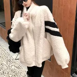 셀럽하우스 여성 편한 오버핏 가오리 집업 뽀글이 후리스 점퍼