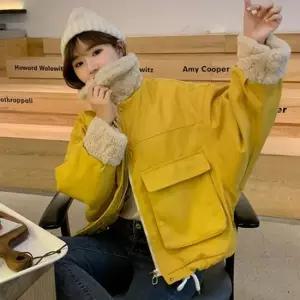셀럽하우스 여자 겨울 넥 소매 퍼 점퍼 소프트 패딩점퍼 빅 포켓