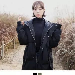 셀럽하우스 후드 패딩집업 오리털 경량패딩 덕다운 롱패딩