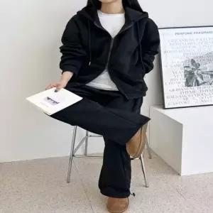 셀럽하우스 여성 4컬러 겨울 양털 안감기모 투웨이 후드 집업점퍼
