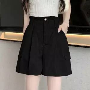 셀럽하우스 여름 카고 반바지 하이웨스트 주머니 밴딩 A라인 2색