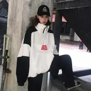 셀럽하우스 점퍼 하프집업 아노락기모자켓 여성 겨울아우터 2컬러