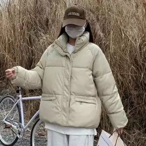 셀럽하우스 가을 점퍼 페이크레더 레자 윈터 아우터 하이넥 패딩