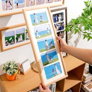 분할 액자 인생네컷 5PCS 선물 장식 그림 아트 월넛 어두운 배경 웨딩