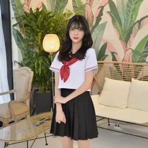[하프클럽/]일본여고생 교복 반팔 블라우스 치마 원피스 여성원피스 플리츠
