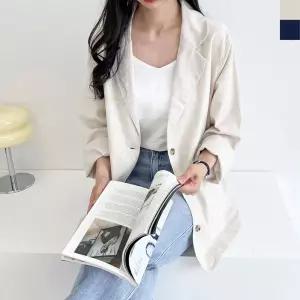 출근룩 여자 봄 여름 린네 오버핏 자켓