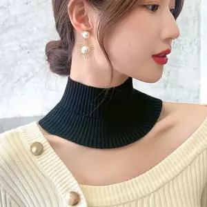 [하프클럽/]PL 트렌디 넥워머 골지 니트 페이크 목폴라 넥워머(블랙) No17