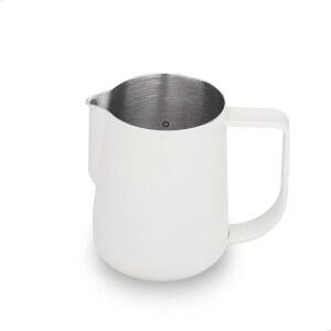 Watchget 밀크 프로팅 피처 250ml / 8온스 스테인리스 스틸 에스프레소 스팀 피처 밀크 커피 카푸치노 라떼 아트 바리스타 스팀 피처 밀크 프로팅 저그, 화이트