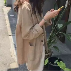 [오르토]자켓 여성 린넨 싱글 버튼 재킷 여름 오피스룩 출퇴근 하객룩