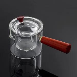 티포트 로하티우드핸들 내열유리 차포트(400ml) 티팟