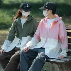 [하프클럽/]남녀공용 컬러블럭 경량 바람막이 자켓 가을 봄 여름 등산 캠핑