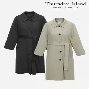 [써스데이아일랜드][Thursday Island] 벨티드 싱글 핸드메이드 코트(T238MCT259W)
