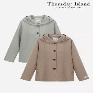 [써스데이아일랜드][Thursday Island] 후디 핸드메이드 하프 코트(T238MCT233W)