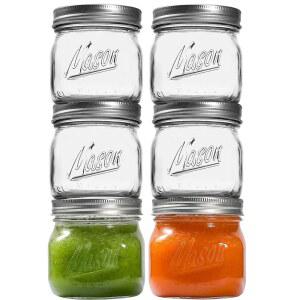 Ieavier 6PCS 와이드 마우스 메이슨 병 16온스, 밀폐 뚜껑 및 밴드 포함, 식품 보관용 크리스탈 유리 포함 통조림 병, 향신료 병, 통조림, DIY 프로젝트, 잼, 젤리, 꿀, 보존, 음료