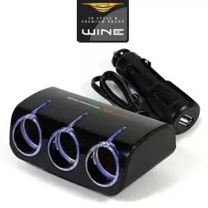 위네Z03 R0Z4U4S9 USB 1구 블루LED 3구확장 시거소켓충전기 차량소켓 차량용 자동차 차량용품