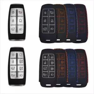 D21 제네시스GV70 GV80 6 8버튼 가죽키케이스 키홀더