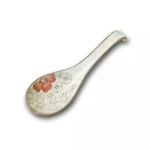 도자재 요리스푼-레드 1p약5.1x16cm 꽃무늬