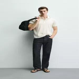 ZARA 레귤러핏 골지 폴로셔츠 - 스크래치 화이트 4092/475/251