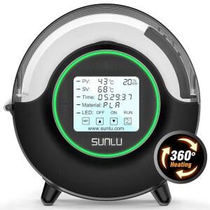 선루 공식 필라멘트 건조기 S2, 최대 온도 70 , 내장 순환 팬, 3D 프린터 보관함 탈수기, 나일론 TPU PLA PETG ABS 상자(블랙)