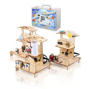 아두이노와 호환되는 ACEBOT 3-in-1 ESP32 STEM 스마트 홈 및 학교 교육 키트, 12세 이상 학생을 위한 로보틱스 과학 엔지니어링 프로젝트 STEAM 활동 선물 12-16세