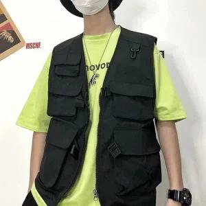[하프클럽/셀럽하우스]다용도 조끼 블랙 남성 낚시 아웃도어 베스트 캠핑 패션쪼끼 작업복조끼