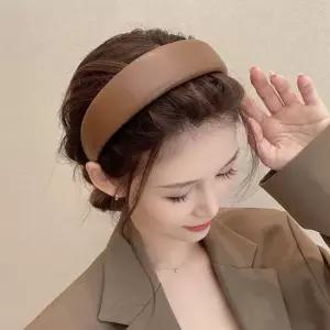 가죽 머리띠 볼륨 와이드 헤어밴드 여성머리띠 세안 레더머리띠 가죽머리띠 가죽헤어밴드