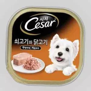 시저 주식캔 100g 1개 쇠고기와 닭고기