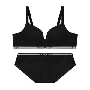 게스언더웨어 에센셜 골지 노와이어 브라 팬티 세트 - 블랙 GFWBR212BK_BP212BK 6