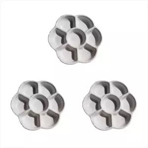 3Pcs 수채화 물감 팔레트 트레이 세척 가능한 페인트 세라믹 도자기 및 컵 화이트