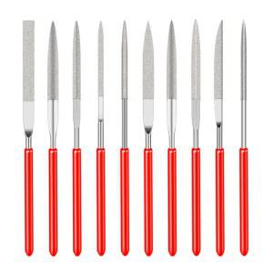 나사산복원탭 10Pcs 다이아몬드 바늘 파일 세트 3x140mm 미니 키트 유리 금속 조각 공예 도구