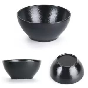 라면 비빔밥 멜라민 대접 그릇 블랙 17.7x7.5cm 14호