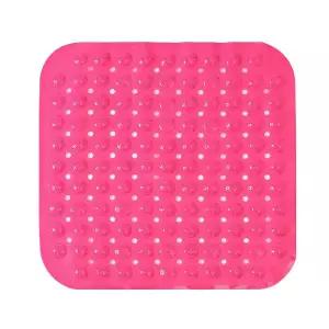 타일흡착 미끄럼방지 욕실매트 47x47cm 핑크 주방매트 싱크대매트