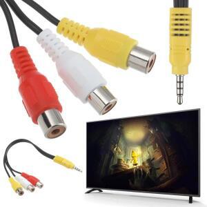 여성 비디오 케이블 TV세트 남성-암 구성 요소 AV 어댑터 TCL 3.5mm-RCA 레드 화이트 옐로우 1pcs