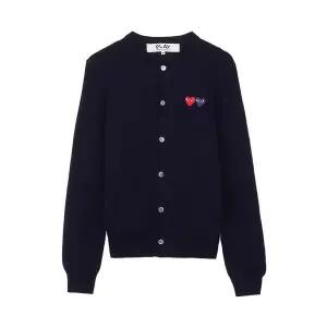 (꼼데가르송) 공용 더블 하트 가디건 AX N057 051 NAVY