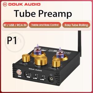 Douk Audio P1 HiFi JAN5725 진공관 프리 앰프 Bluetooth 5.0 오디오 수신기 USB DAC 헤드폰 APTX