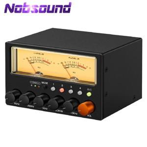 Nobsound D5 스테레오 5밴드 EQ 프리앰프 이퀄라이저 1-IN-4-OUT / 오디오 선택기(레트로 VU 미터 포함)