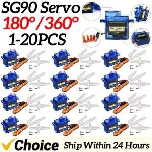 SG90 9G 마이크로 서보 모터 180/360 고정익 기어 RC 로봇 헬리콥터 비행기 미니 자동차
