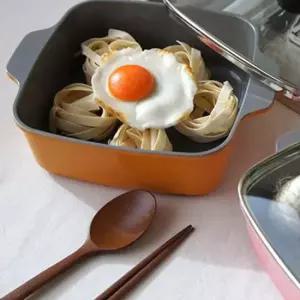 사각냄비 코팅 사각 세라믹 전골냄비 2size