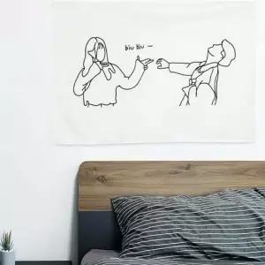 인테리어 포스터 원단 패브릭 연인 그림 S 패브릭포스터