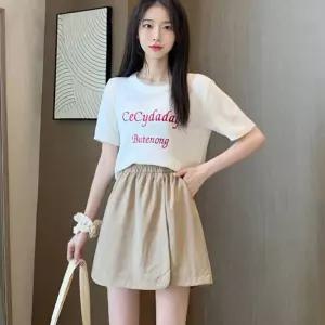 시원한 여름 5부 랩 치마 반바지 밴딩 와이드 스커트