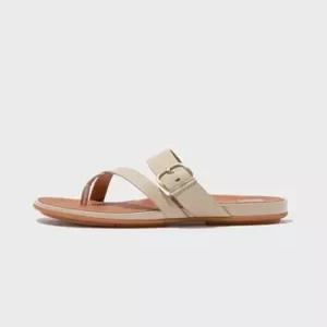 fitflop 그라시에 버클 스트레피 토포스트 레더 쪼리 Stone Beige