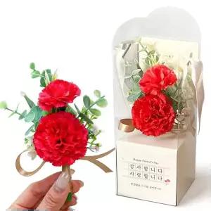 카네이션조화브로치 카네이션 브로치 골드리본 코사지 어버이날 스승의날