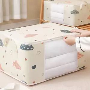 로륄 간절기 이불 정리함 투명창 패브릭 리빙박스
