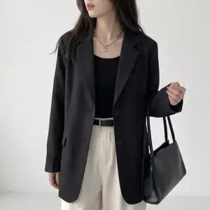 로륄 여성 세미오버핏 정장 싱글 자켓 면접